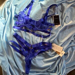 Bluebells Lingerie Set Sapphire Blue Strappy NWT